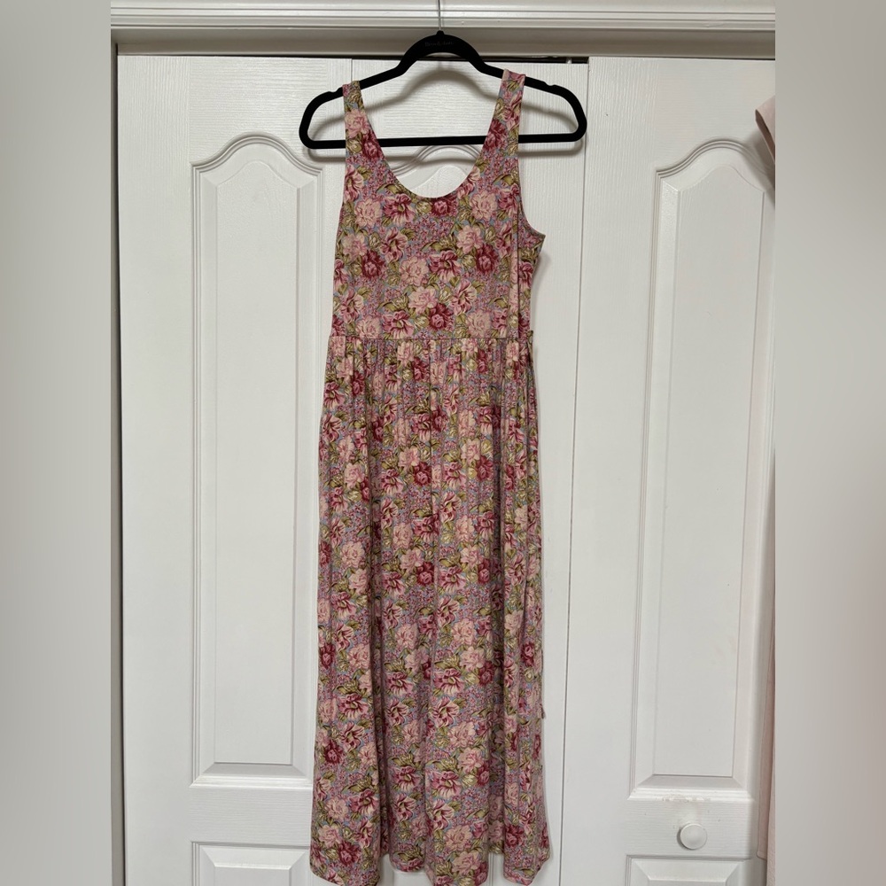 April Cornell Pink Floral tank dress XS